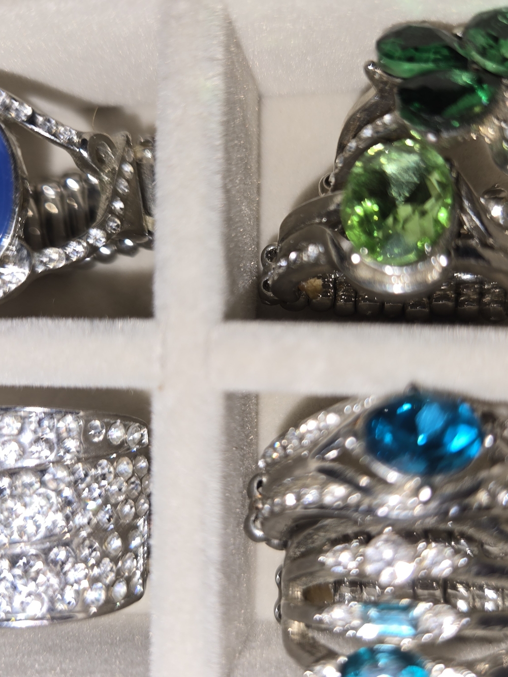 paparazzi Silver-Tone Ring Set with Green and Blue Stones